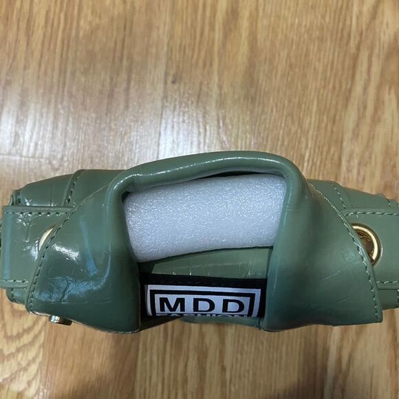 MDD Fashion 79 The Fiona Faux Leather Jacket Handbag Green Gold - Picture 6 of 15